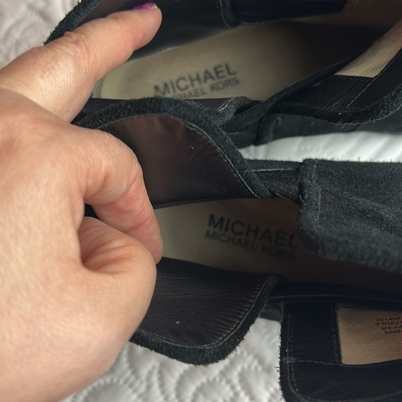 Michael Michael Kors Black suede bootie boots with buckle 8 M EUC Leather - Picture 14 of 16